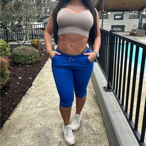 Blue Capri Leggings